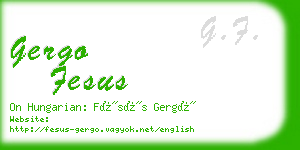 gergo fesus business card